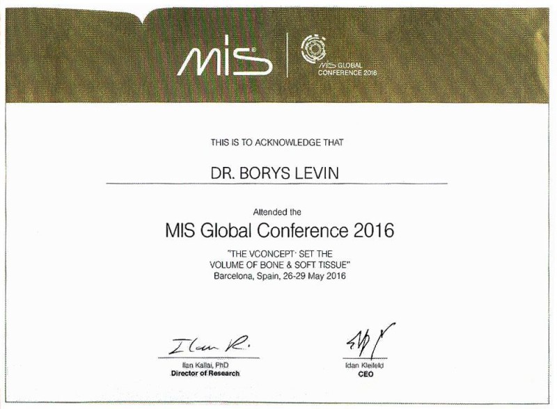Сертификат участника MIS Global Conferencen 2016